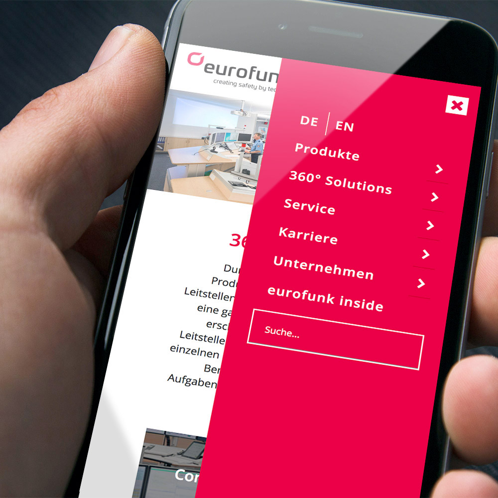 Eurofunk Website auf mobile