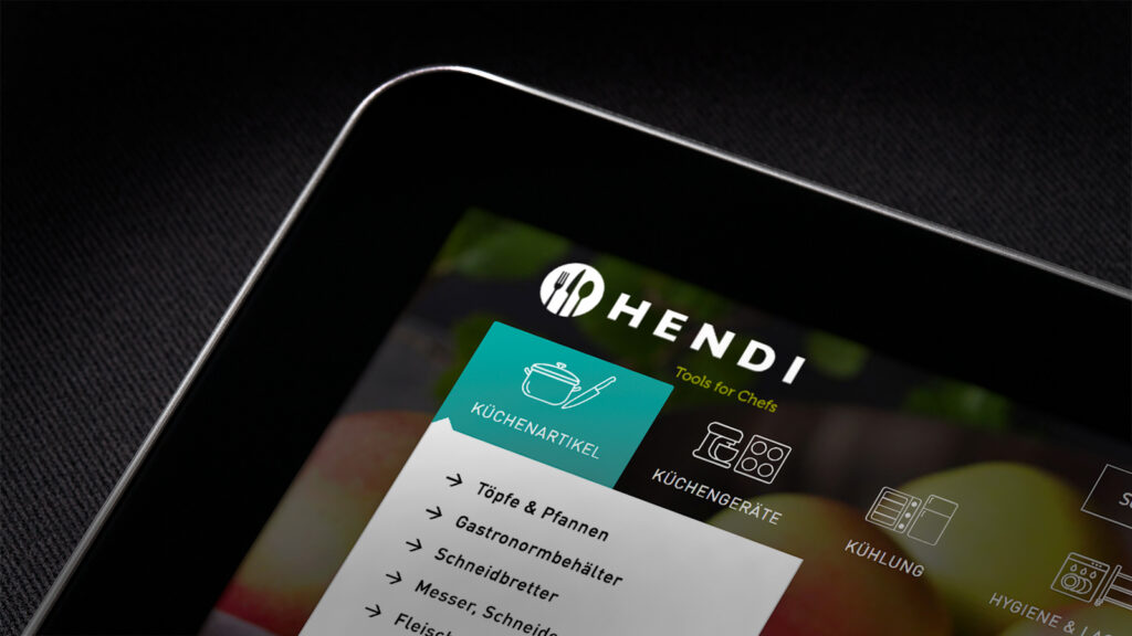 Hendi Webseite auf Tablet