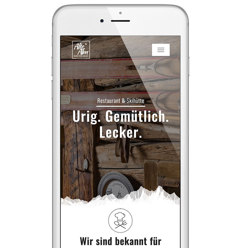 Smartphone mit optimierter Webseite