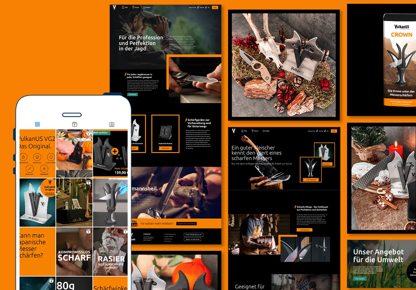 Referenz Vulkanus Übersicht Social Grid Landingpages Seasonal Produkt Bilder