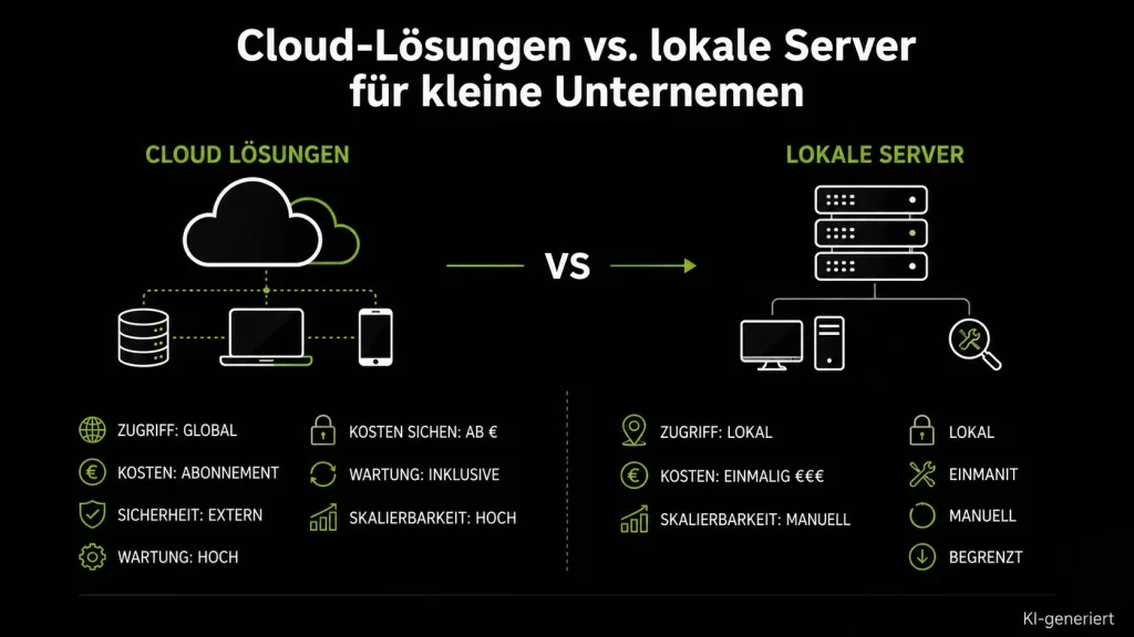 Cloud Lösungen Vs lokale Server für kleine Unternehmen